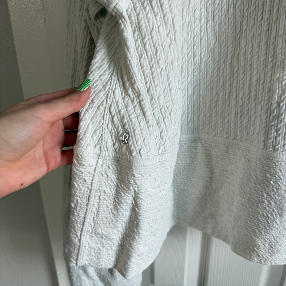 LULULEMON Retreat Yourself Pullover White Knit Bell Sleeve Boho Oversized Crew L - Picture 4 of 8
